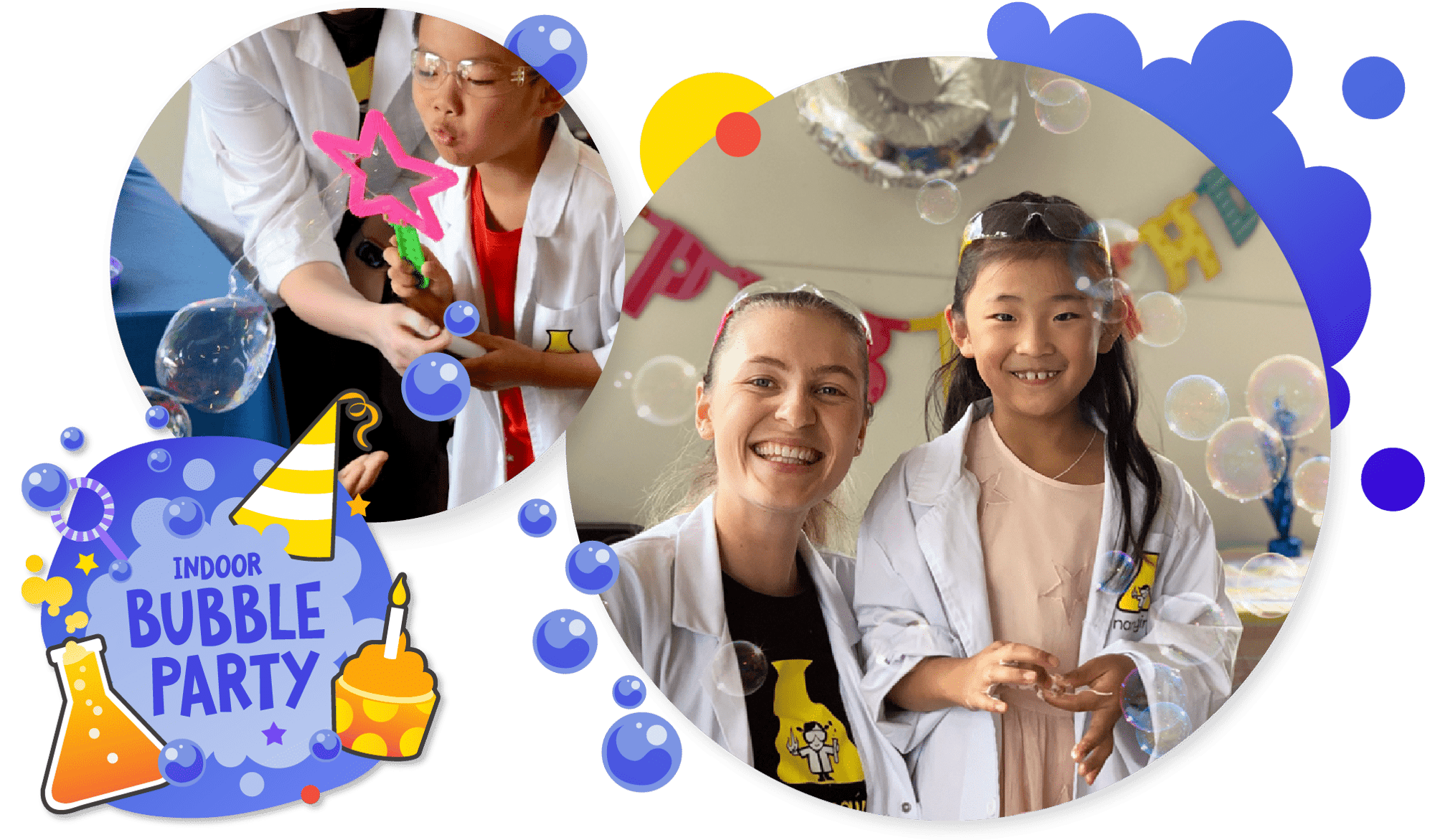 Nanogirl bubble science birthday parties for kids