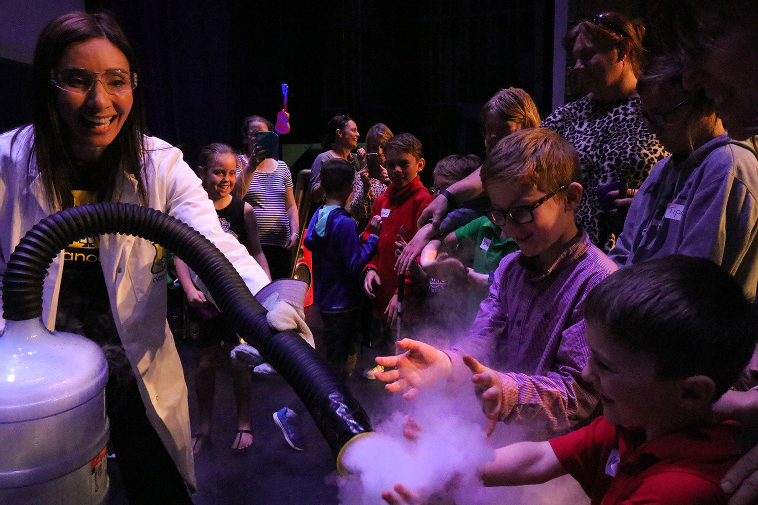 Nanogirl with Visually Impaired Children at a Show