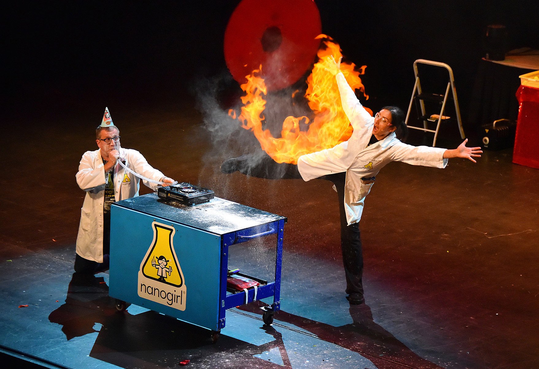 Nanogirl live explosive science theatre show